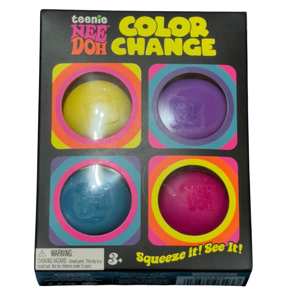 Schylling Teenie NeeDoh Color Change Fidget Toy 4 Pack Squishy Sensory Stress